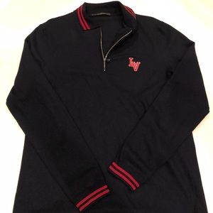 Louis Vuitton dark blue half zip sweater